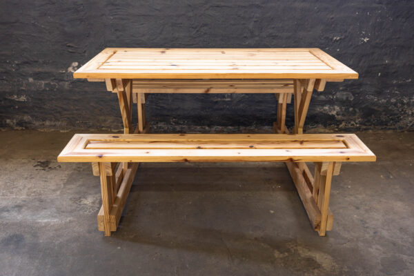Wooden Table And Bench