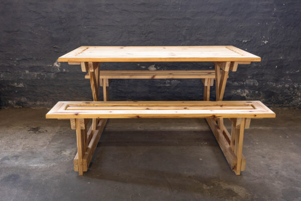 Wooden Table And Bench