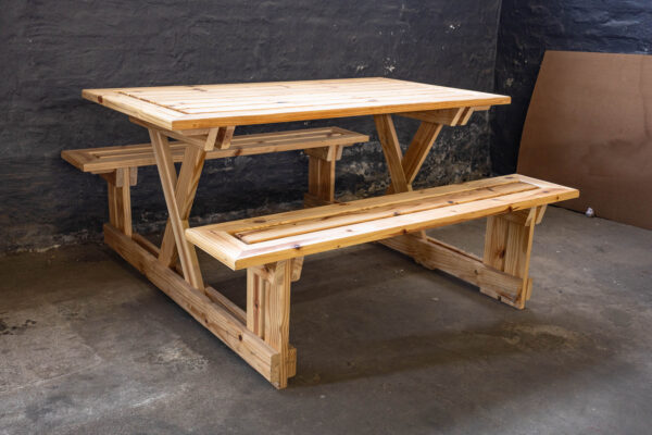 Wooden Table And Bench