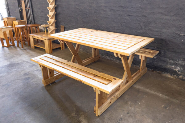 Wooden Table And Bench